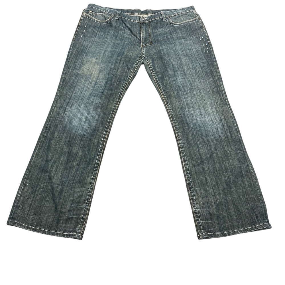 Monarchy Moritz MD6-0719 Mens Blue Lightweight Crosshatch Straight Leg Jeans 42